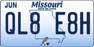 MO license plate QL8E8H