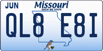MO license plate QL8E8I