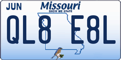 MO license plate QL8E8L
