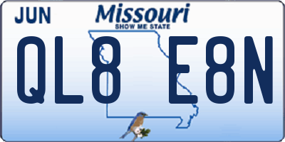 MO license plate QL8E8N