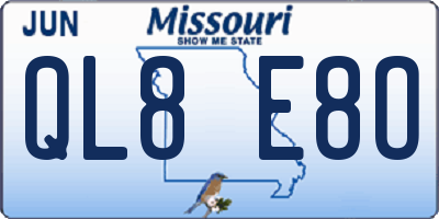 MO license plate QL8E8O