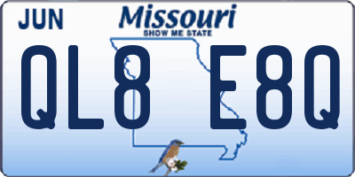 MO license plate QL8E8Q