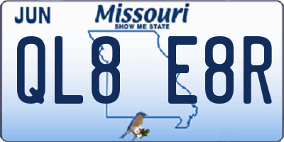 MO license plate QL8E8R