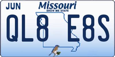 MO license plate QL8E8S