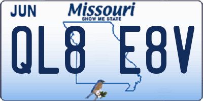 MO license plate QL8E8V
