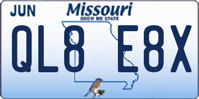 MO license plate QL8E8X