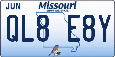 MO license plate QL8E8Y