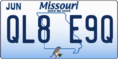 MO license plate QL8E9Q
