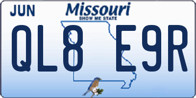 MO license plate QL8E9R