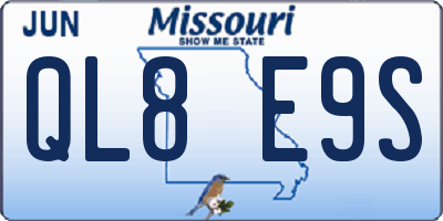 MO license plate QL8E9S