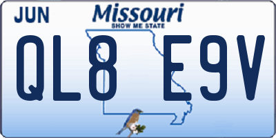 MO license plate QL8E9V
