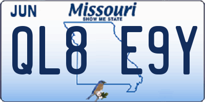 MO license plate QL8E9Y