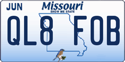 MO license plate QL8F0B