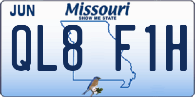 MO license plate QL8F1H