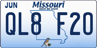 MO license plate QL8F2O