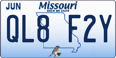 MO license plate QL8F2Y