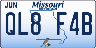 MO license plate QL8F4B