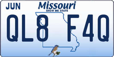 MO license plate QL8F4Q
