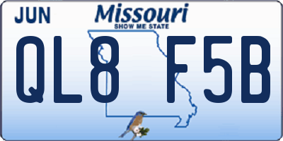 MO license plate QL8F5B