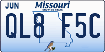 MO license plate QL8F5C