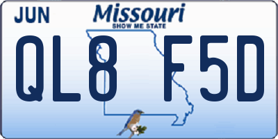 MO license plate QL8F5D