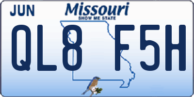 MO license plate QL8F5H
