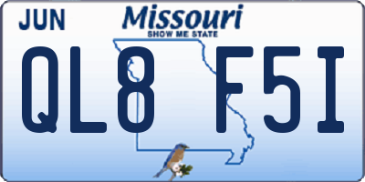 MO license plate QL8F5I
