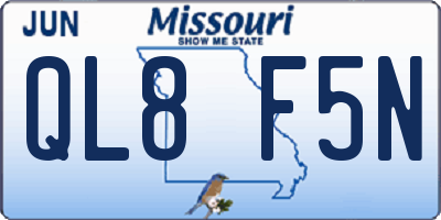 MO license plate QL8F5N