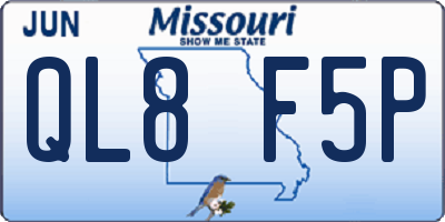 MO license plate QL8F5P