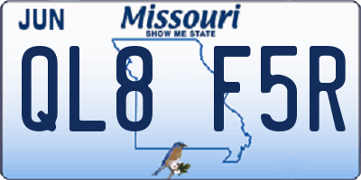 MO license plate QL8F5R