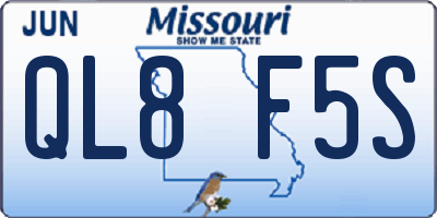 MO license plate QL8F5S