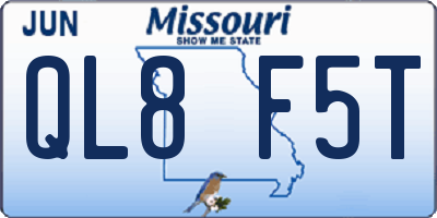 MO license plate QL8F5T