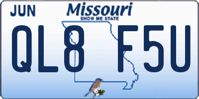 MO license plate QL8F5U