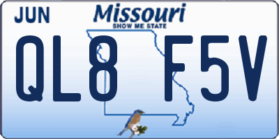 MO license plate QL8F5V