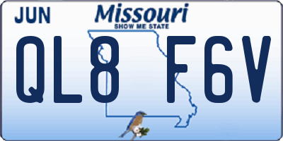 MO license plate QL8F6V
