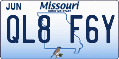 MO license plate QL8F6Y
