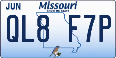 MO license plate QL8F7P
