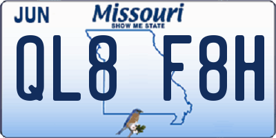 MO license plate QL8F8H