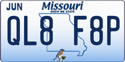 MO license plate QL8F8P