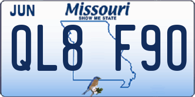 MO license plate QL8F9O