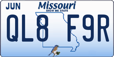 MO license plate QL8F9R