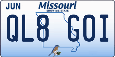 MO license plate QL8G0I
