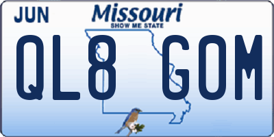 MO license plate QL8G0M