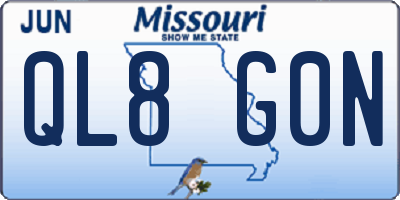 MO license plate QL8G0N