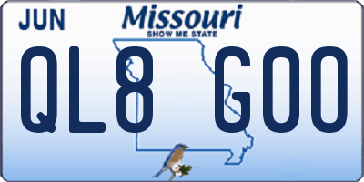 MO license plate QL8G0O