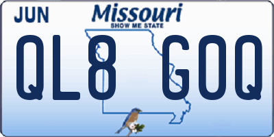 MO license plate QL8G0Q