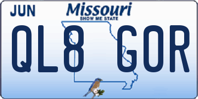 MO license plate QL8G0R