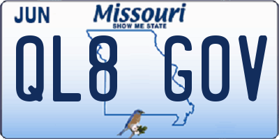 MO license plate QL8G0V