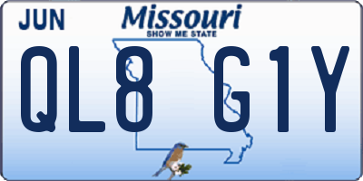 MO license plate QL8G1Y