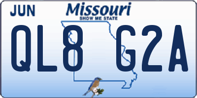 MO license plate QL8G2A